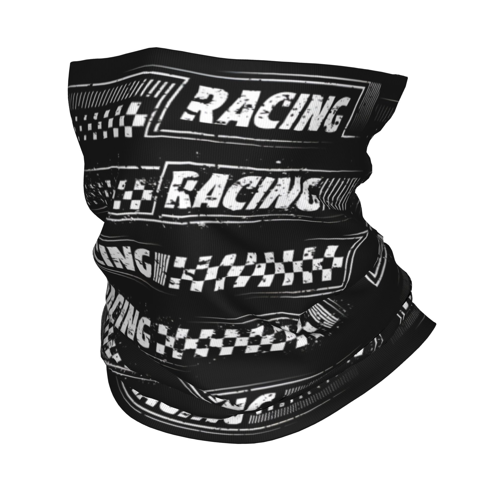 Neck Gaiter Fleece - Custom Racing Speed Rally Race Checkered