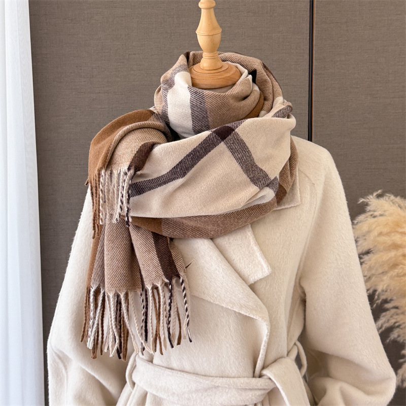 Women Scottish Plaid Imitation - Cashmere Pashmina Wrap 评论和价格