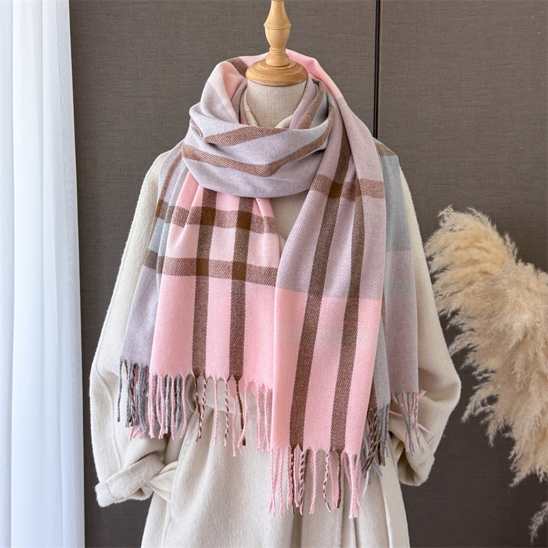 Women Scottish Plaid Imitation - Cashmere Pashmina Wrap 评论和价格