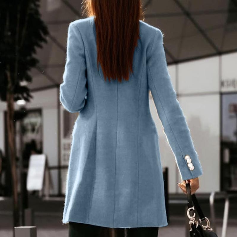 652F Womens Fall Winter Wool C - Wool Coat Peacoat 评论和价格