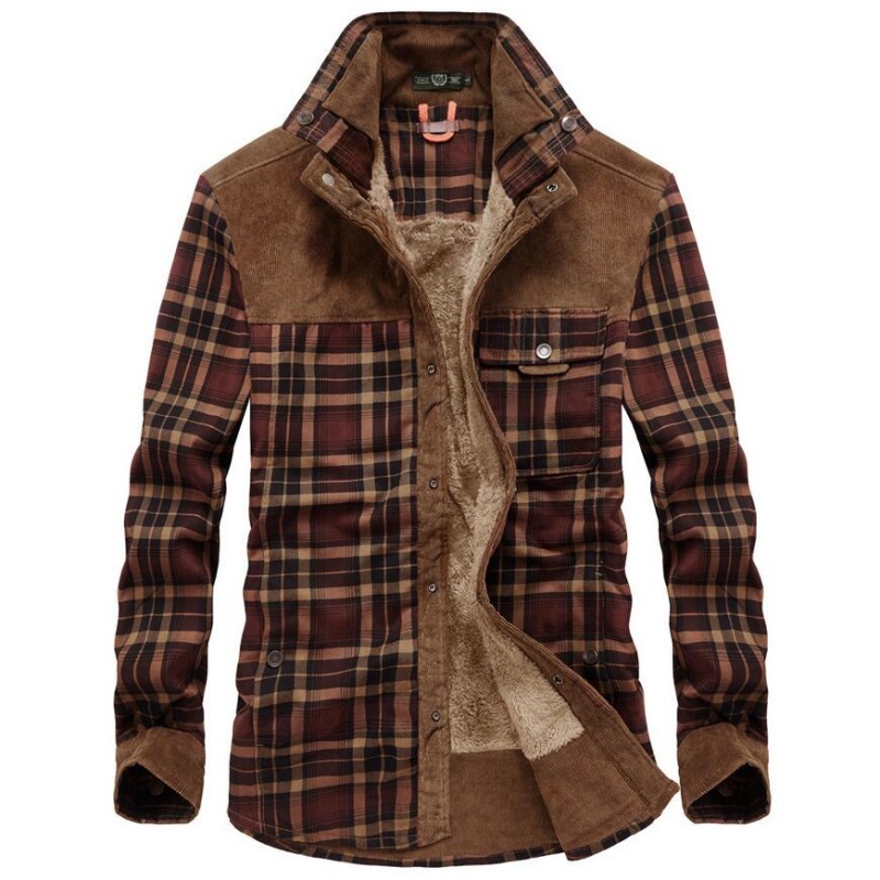 Men's Jackets Winter Windproof - Flannel Shirt Lined 评论和价格