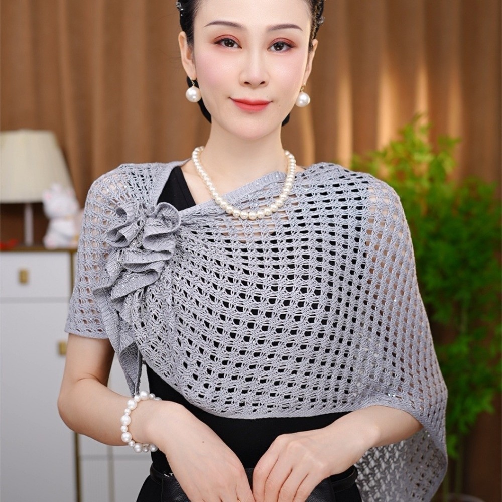 Sparkly Design Hollow Out Card - Shawl Wrap Winter 评论和价格