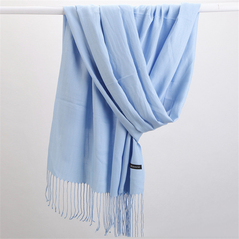 Fashion Solid Color 2023 Women - Cashmere Pashmina Wrap 评论和价格