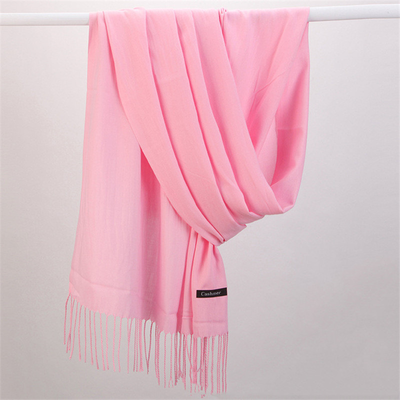 Fashion Solid Color 2023 Women - Cashmere Pashmina Wrap 评论和价格