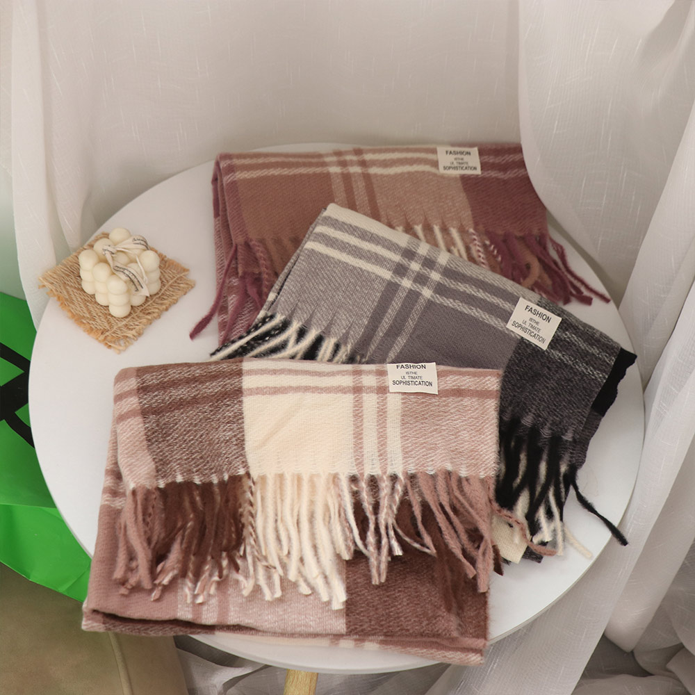 Casual Windproof Plaid Wool Sc - Wool Scarf Men 评论和价格