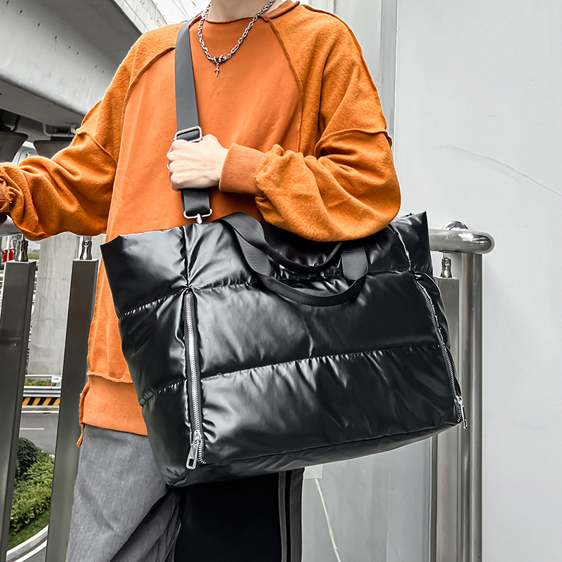 Women Y2k Silver Shoulder Bag  - Down Jacket Packable 评论和价格