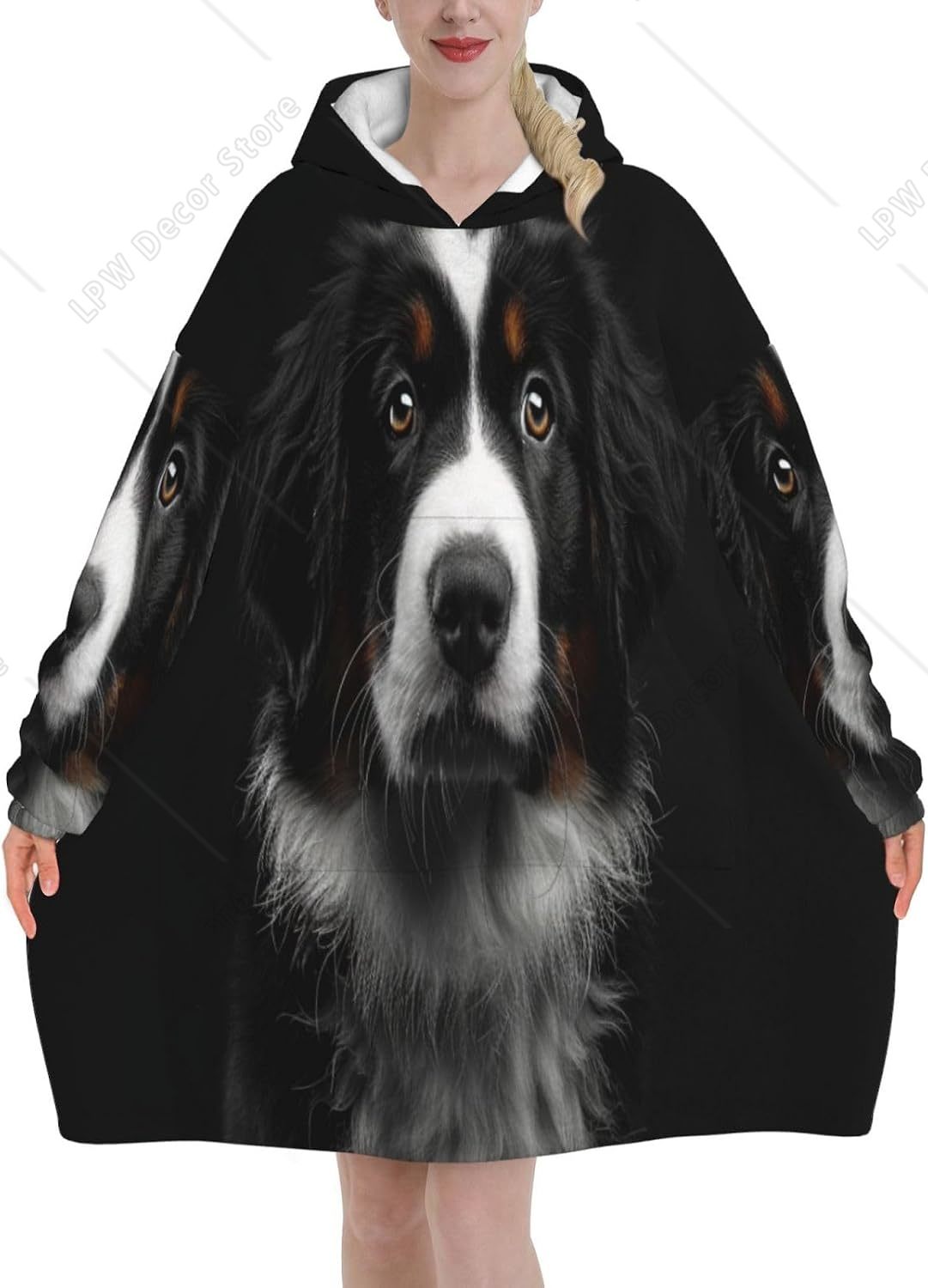 Bernese Mountain Dog Wearable  - Sherpa Hoodie Fleece 评论和价格