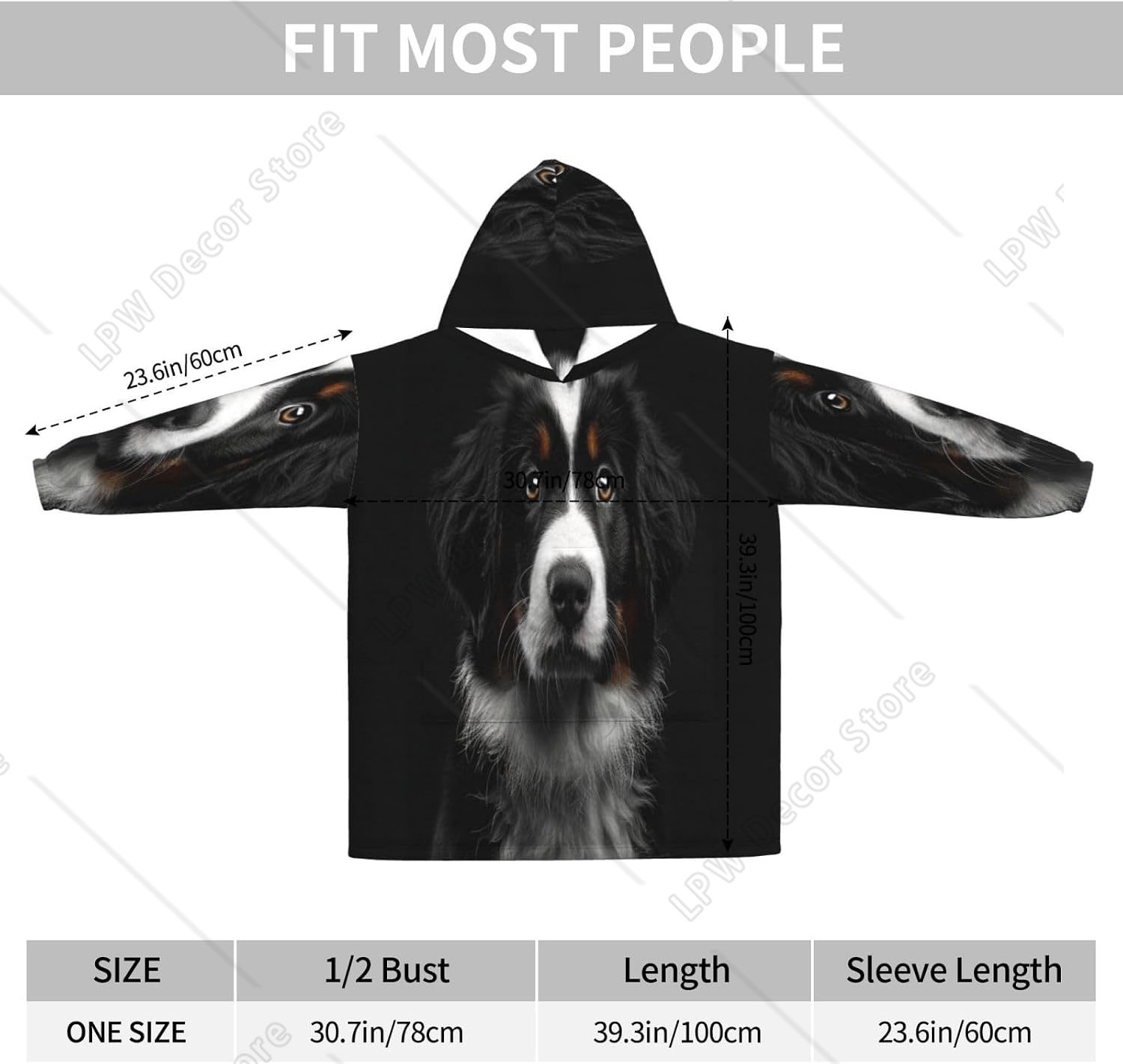 Bernese Mountain Dog Wearable  - Sherpa Hoodie Fleece 评论和价格