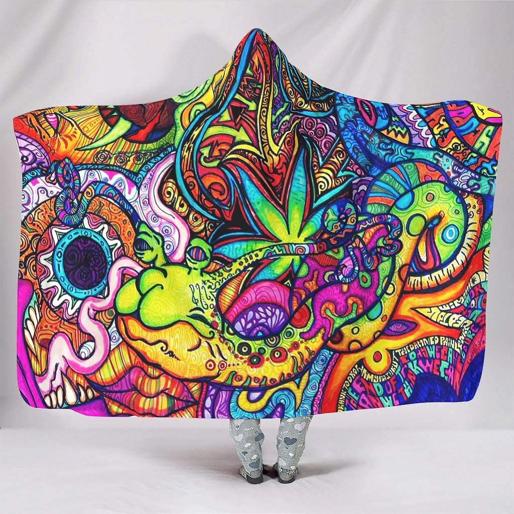 Abstract Bright Trippy Rainbow - Sherpa Hoodie Fleece 评论和价格