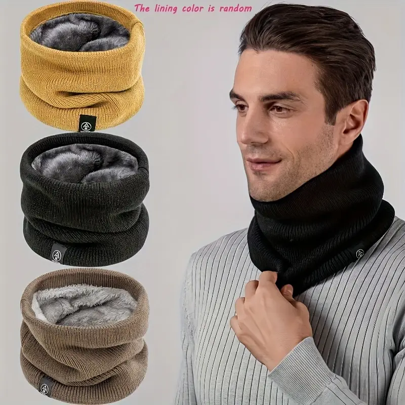 Warm Knitted Scarf Thickened P - Neck Gaiter Fleece 评论和价格