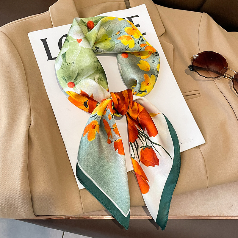 70x70cm Silk Scarf Square For  - Shawl Wrap Winter 评论和价格