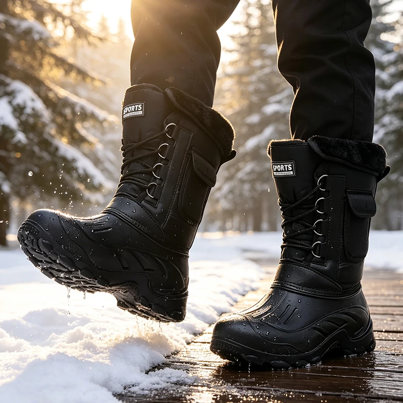 Men Winter Snow Boots Outdoor  - Waterproof Winter Boot 评论和价格