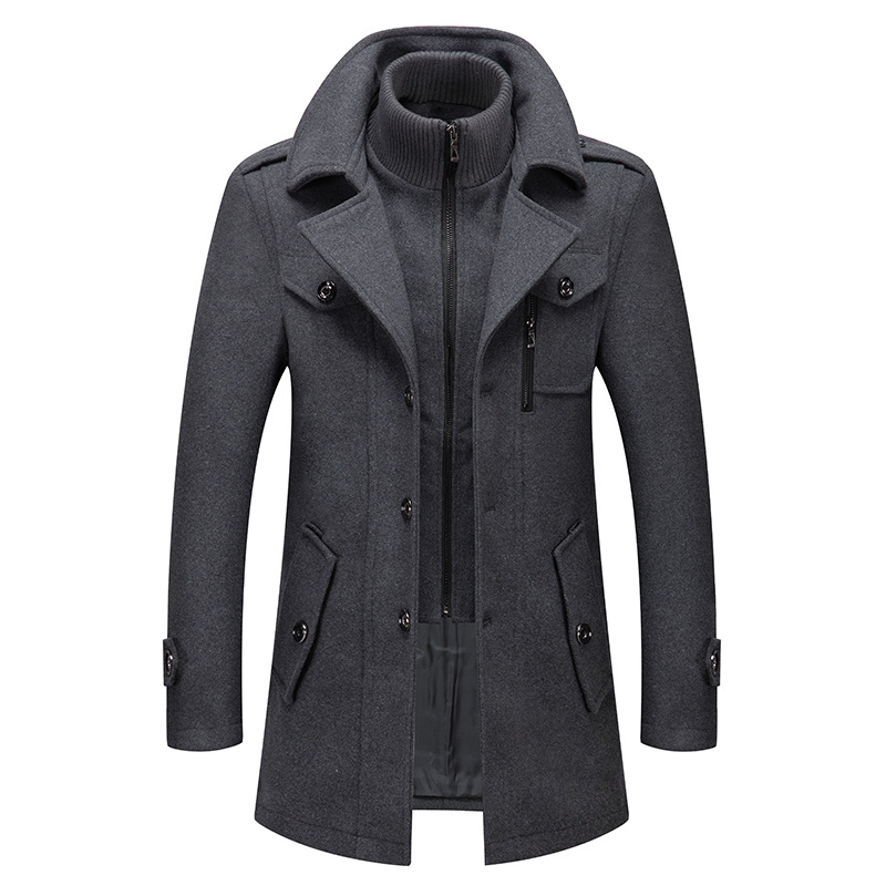 Winter Men's Wool Coat Oversiz - Wool Coat Peacoat 评论和价格