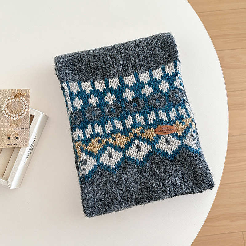 jacquard knitting scarf for wo - Wool Scarf Men 评论和价格