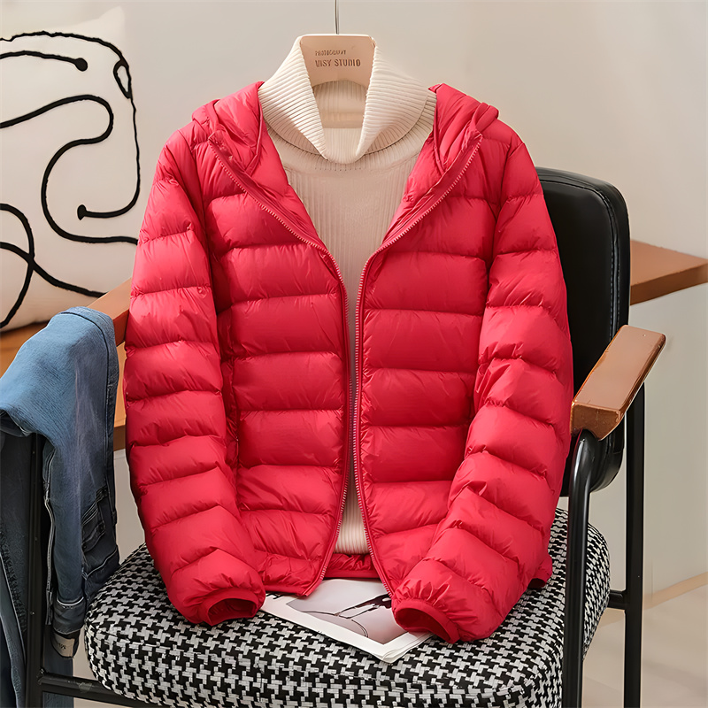 Plus Size Women Hooded Korean  - Down Jacket Packable 评论和价格