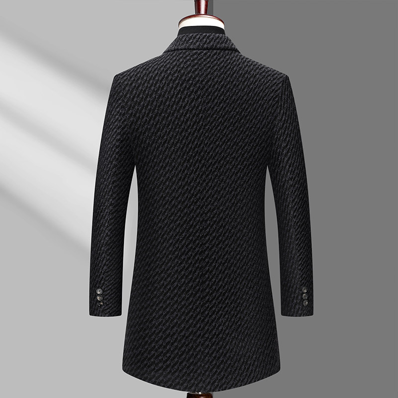 Long Coat Men Mens Wool Jacket - Wool Coat Peacoat 评论和价格