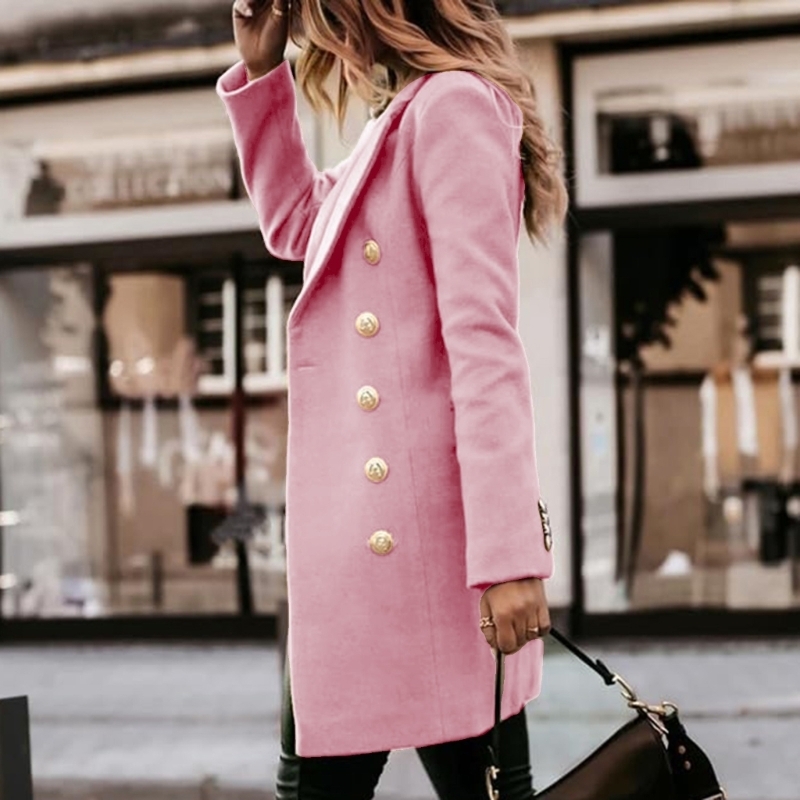 Y5GC Womens Fall Winter Wool C - Wool Coat Peacoat 评论和价格