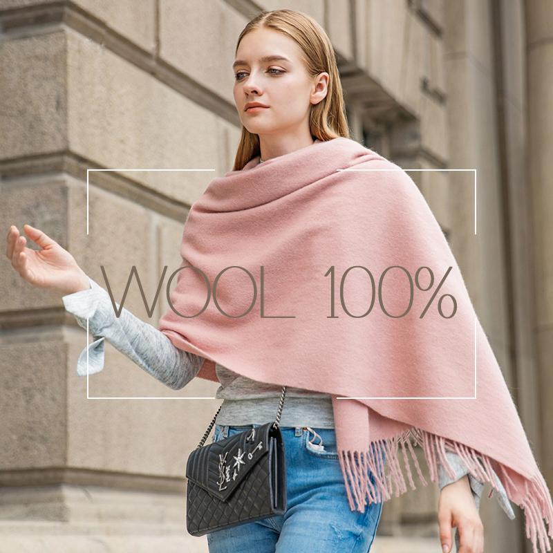 Wool Winter Scarf Women Fashio - Shawl Wrap Winter 评论和价格